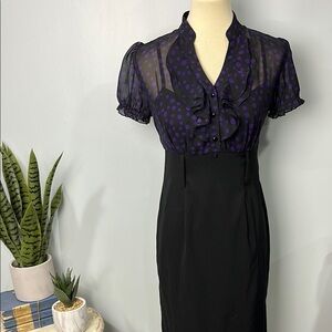 Alyx vintage polka dot ruffle A line dress size 8P